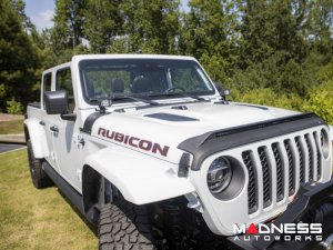 Jeep Wrangler JL Hood Shield - AVS Aeroskin - Low Profile w/ Lights - Black 